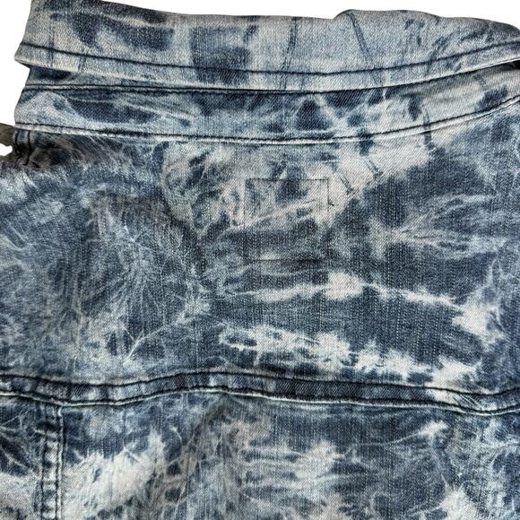 Torrid Tie Dye Womens Blue Denim Jacket Plus Size 3X 22-24 Trucker Casual Hippie - Picture 11 of 13